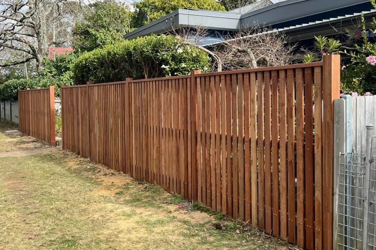 Premium vertical Merbau hardwood batten privacy fence